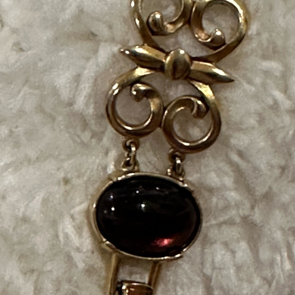 Vintage Swarovski SAL Signed Fleur- de- lis Gold Tone - Picture 3 of 16